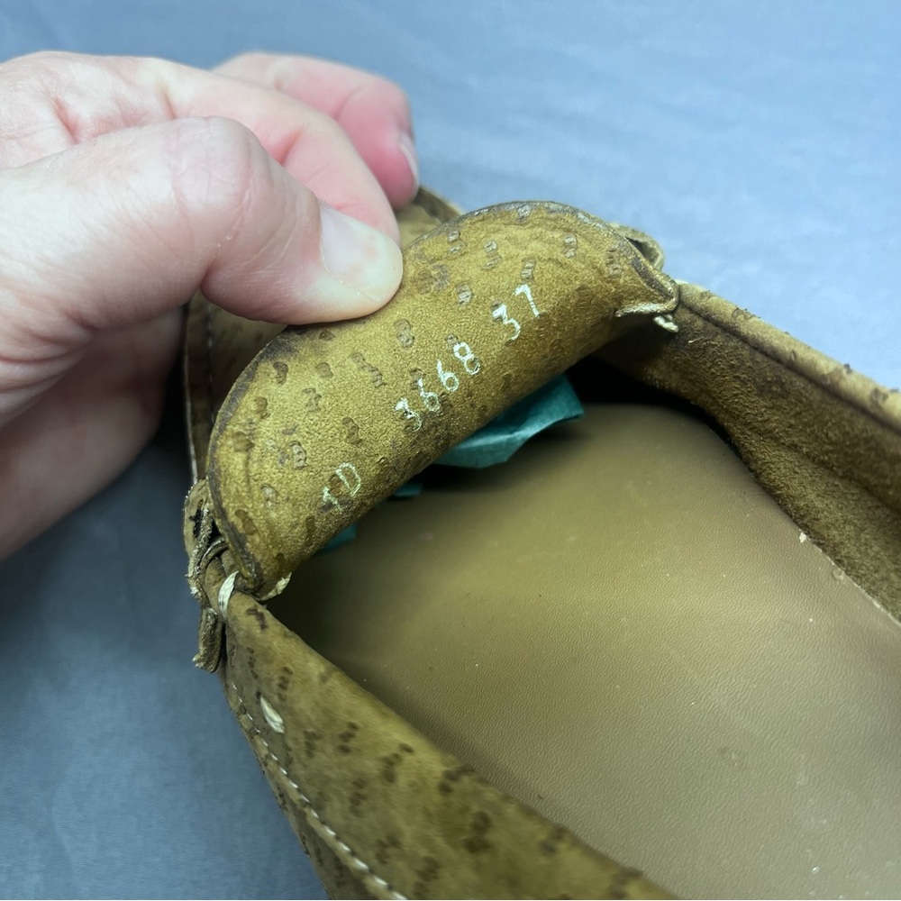 Prada Women's Tan Textured Loafers - Picture 8 of 9